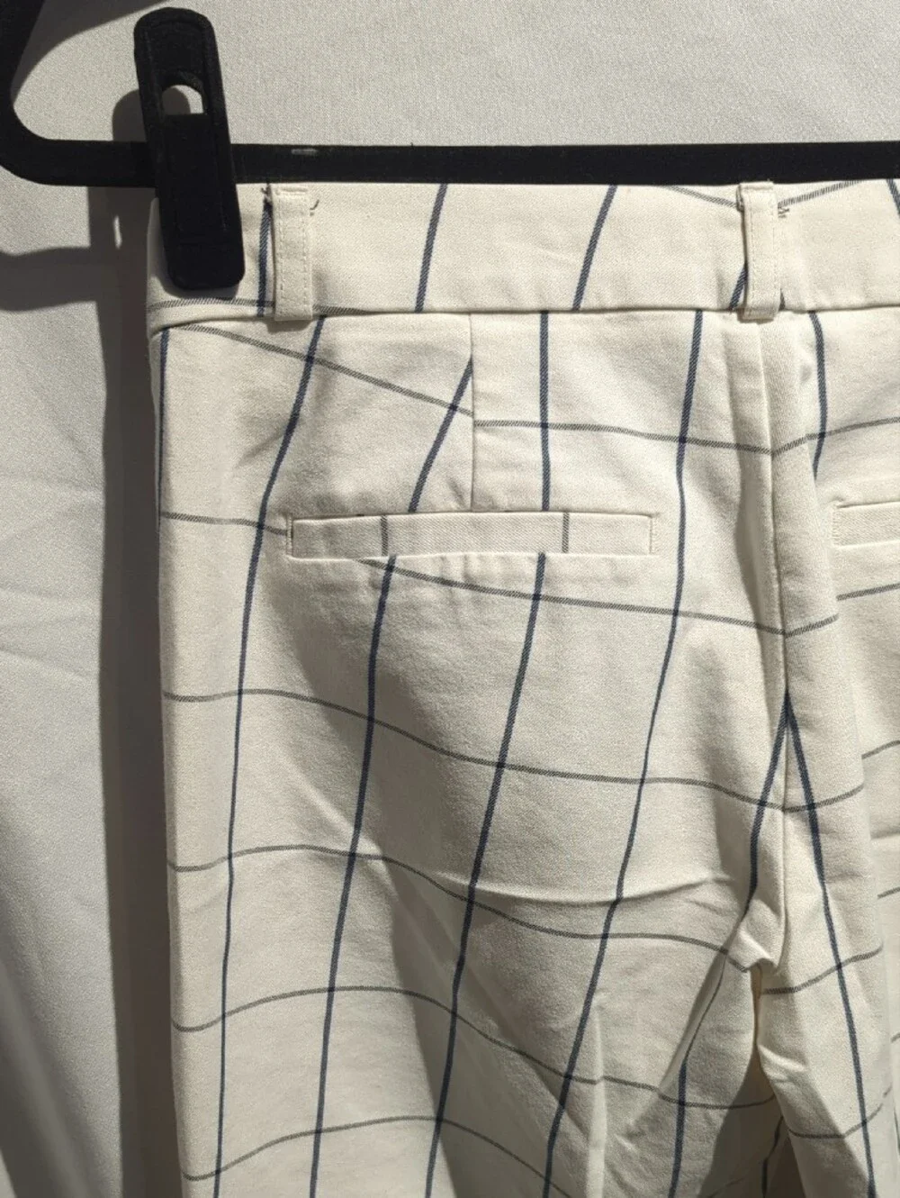Banana Republic White Windowpane Chinos with Navy Grid